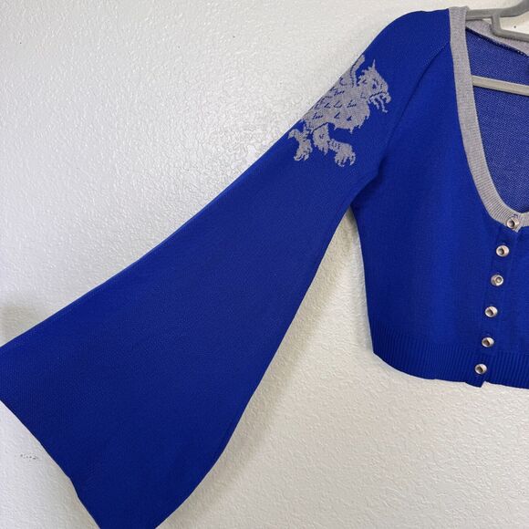 Elhoffer Design Sweater Womens Medium Griffin Cape Cardigan Costume Cosplay Blue - Picture 6 of 13